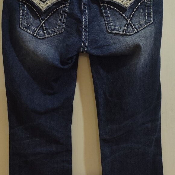 Miss Me Size 28 Mid-Rise Style:MY6185B2 Paisley Design - Picture 7 of 11